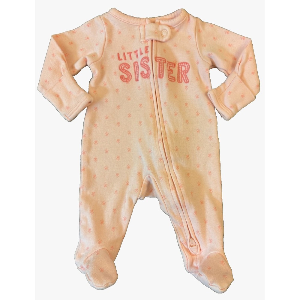 Carters Sleeper Preemie Girl Baby Little Sister Outfit Floral Pink Clothes Zip